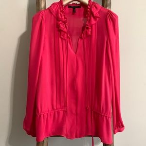 BCBG Max Azria Hot Pink Blouse Size Small